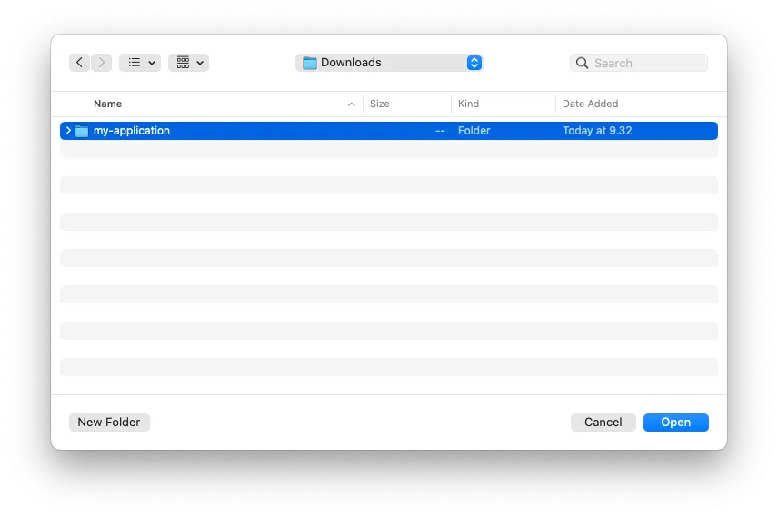 Visual Studio Code open folder dialog